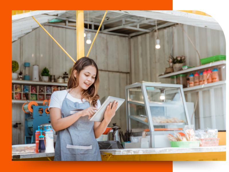 woman running her small business